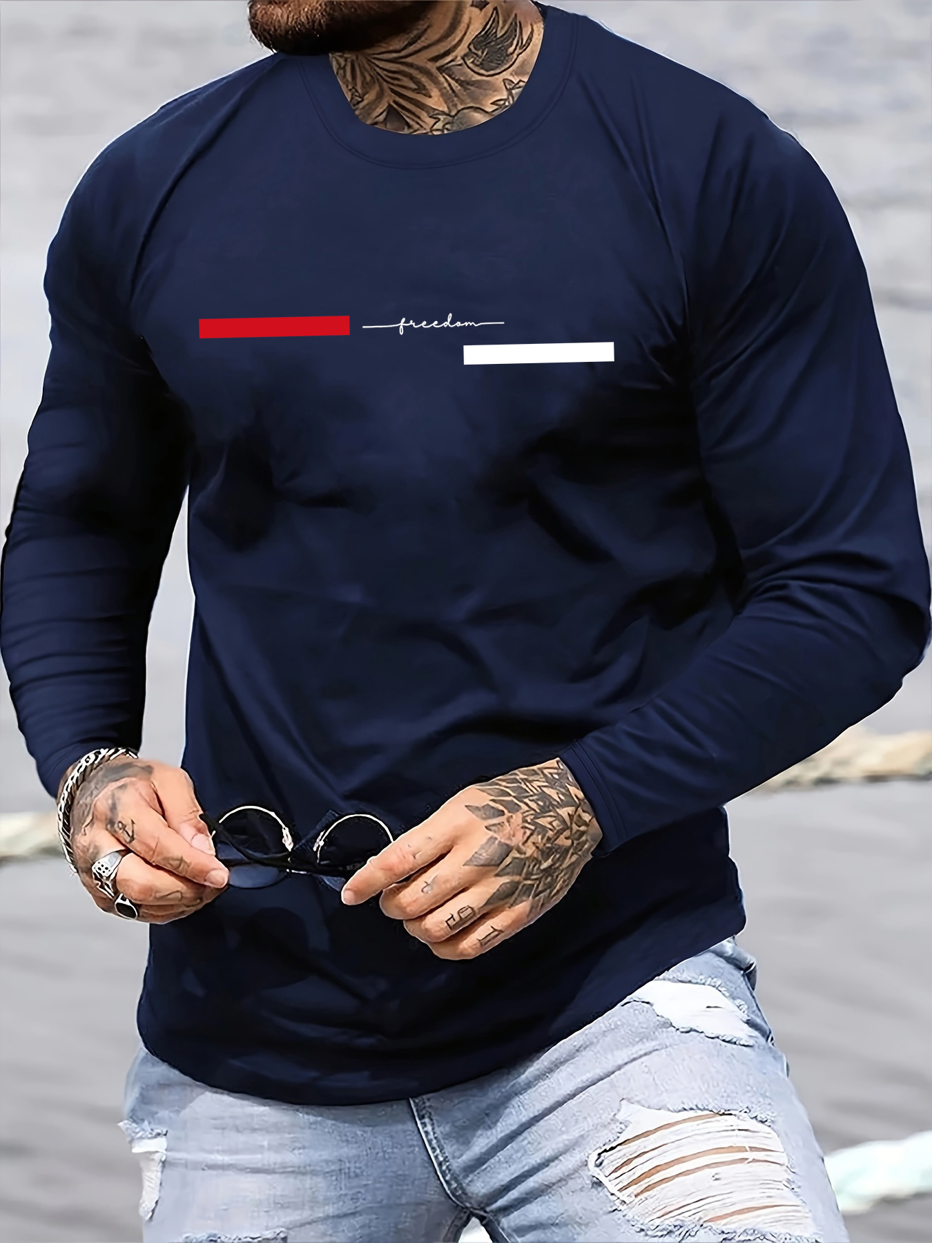 Men Fashion Upper - Camiseta versátil 100% de algodón puro