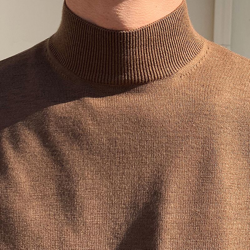 Men'S Fashion Korea - Suéter de medio cuello alto para