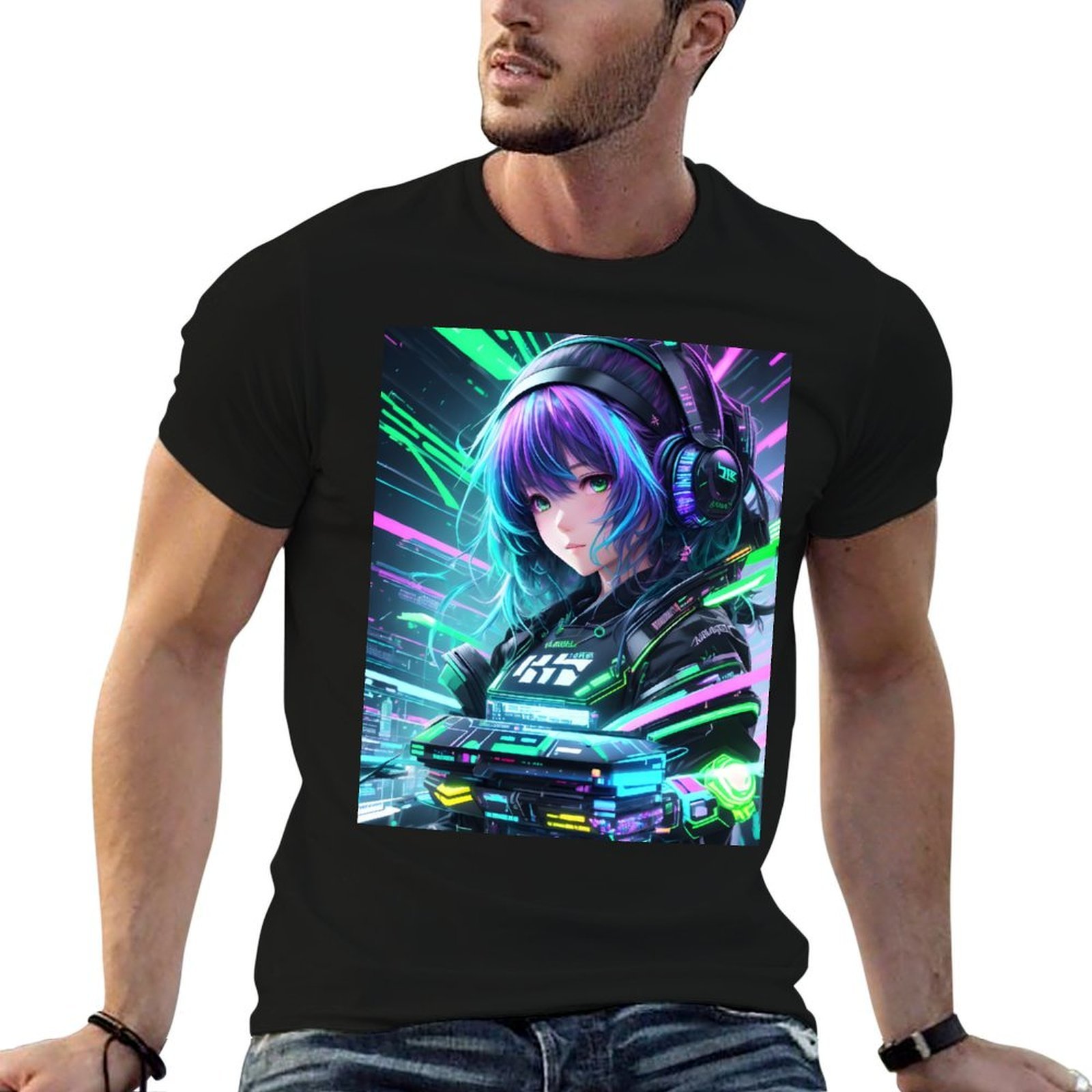 Mens Fashion Hacks - Camiseta Hacker Girl - Cyberpunk Hacking