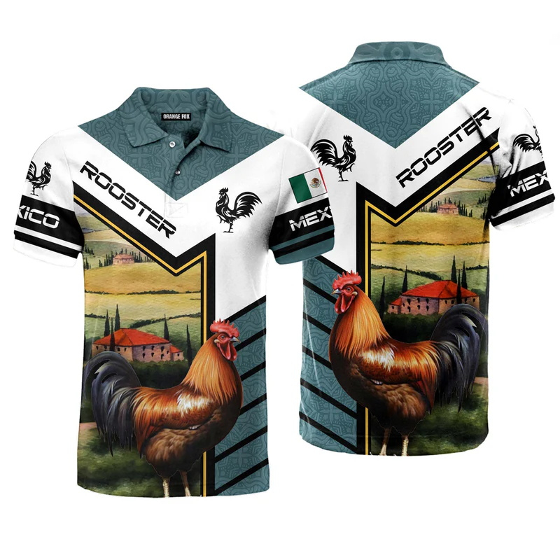 Mens Fashion Mexico - Polo con estampado 3D de la