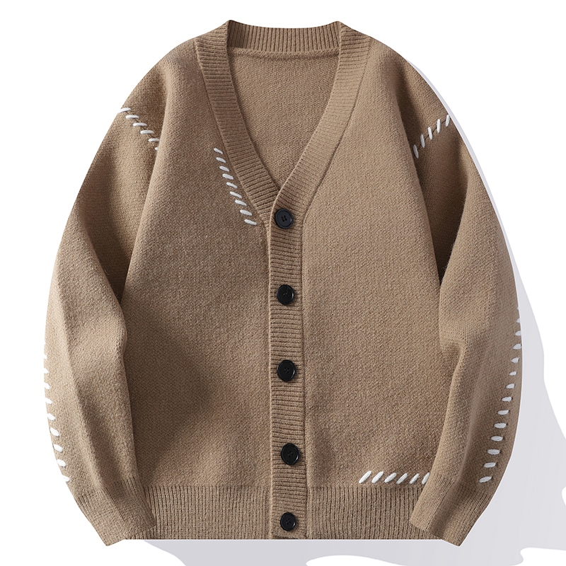 Men'S Fashion V Neck Sweater - Cárdigan de punto informal para hombre,