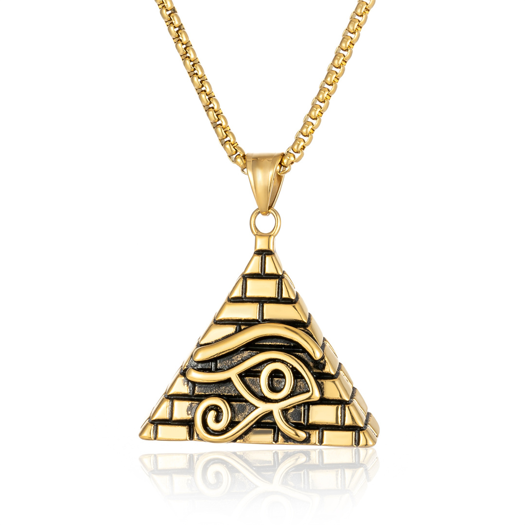 Men Fashion Egypt - Colgante de Pirámide con Ojo de