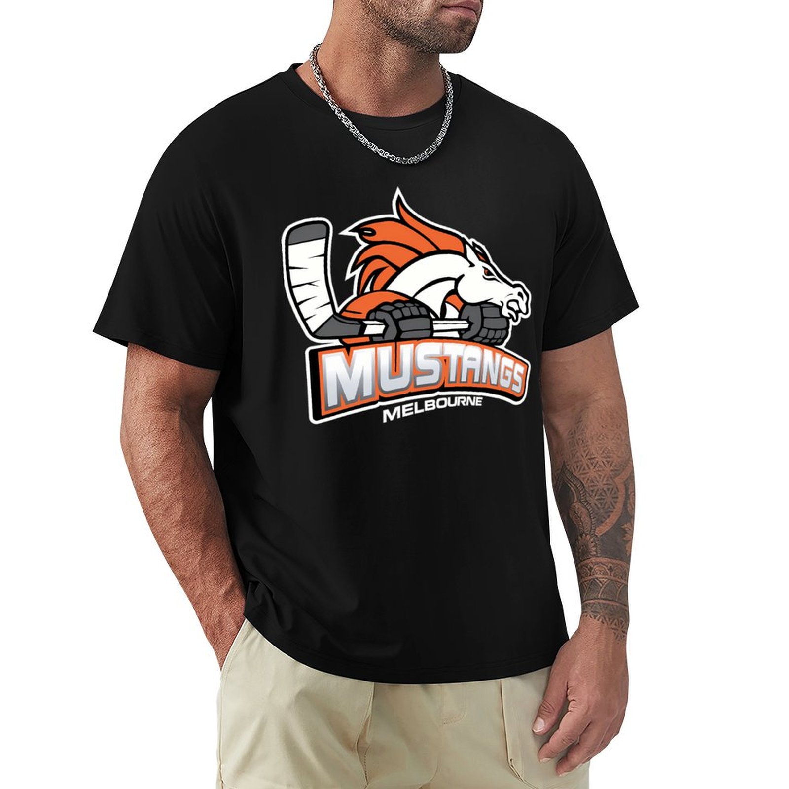 Mens Fashion Melbourne - Camiseta clásica con logotipo blanco de