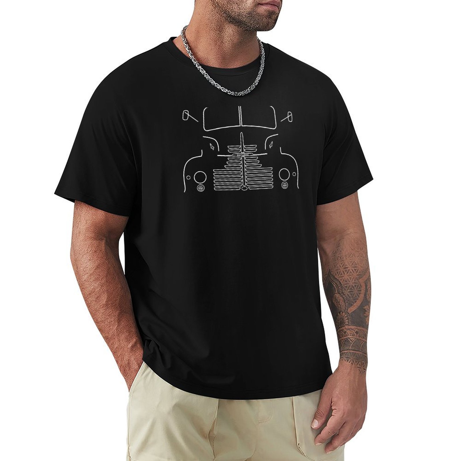 1950S Fashion Men'S - Camiseta de algodón de manga corta