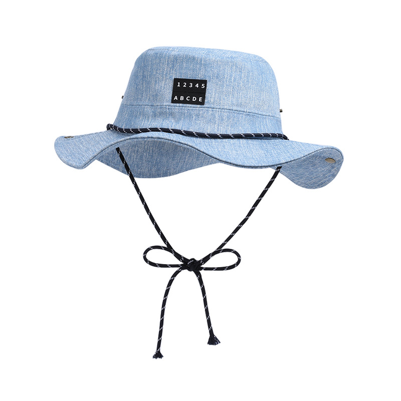 Mens Fashion Bucket Hat - Sombrero de mezclilla lavada para hombre