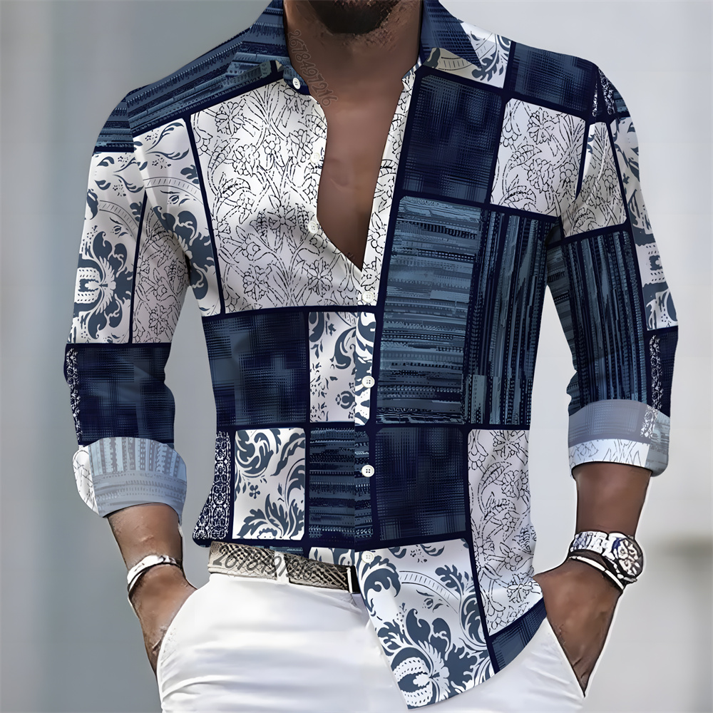 Men'S Fashion Designer - Camisa de Manga Larga para Hombre,