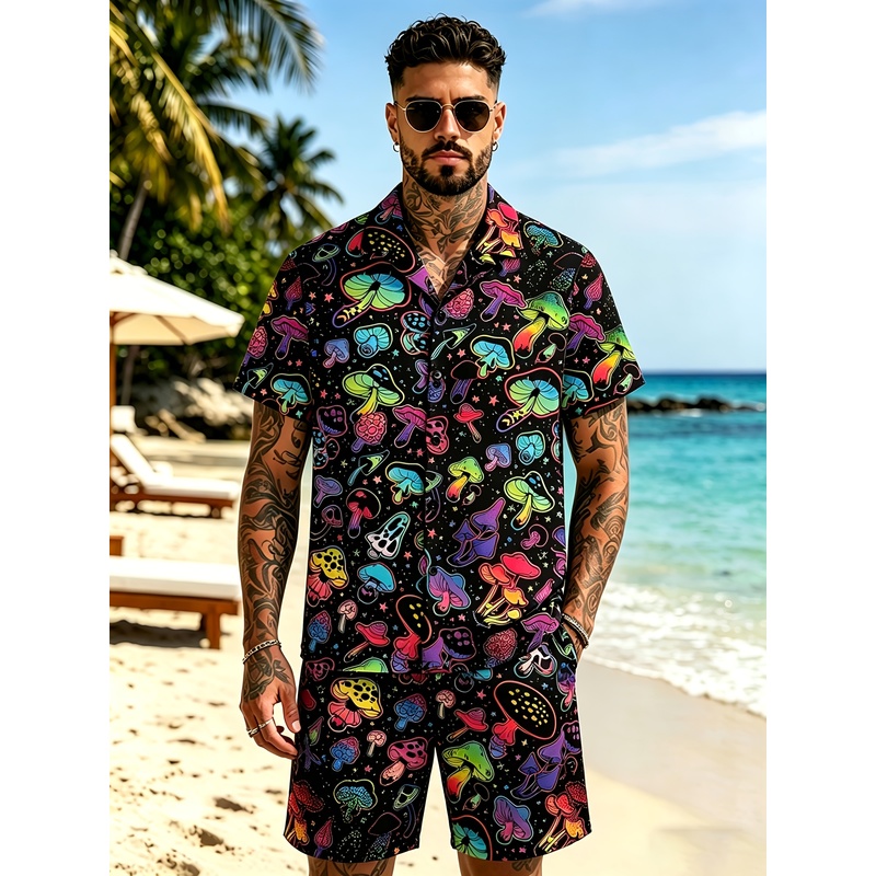 Mens Fashion Suits - Traje con estampado de hongos en