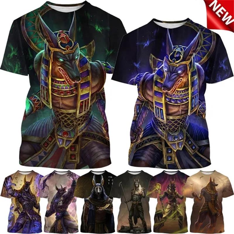 Men Fashion Egypt - Camiseta con estampado 3D de Anubis