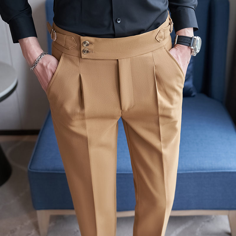 Men'S Fashion Khaki Pants - Pantalones de Traje Negros para Hombre,