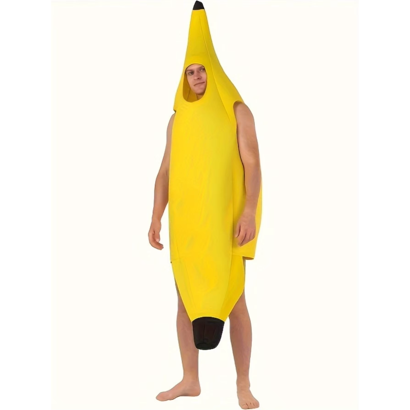 Mens Fashion Jumpsuit - Disfraz de Plátano Ligero, Atuendo Transpirable