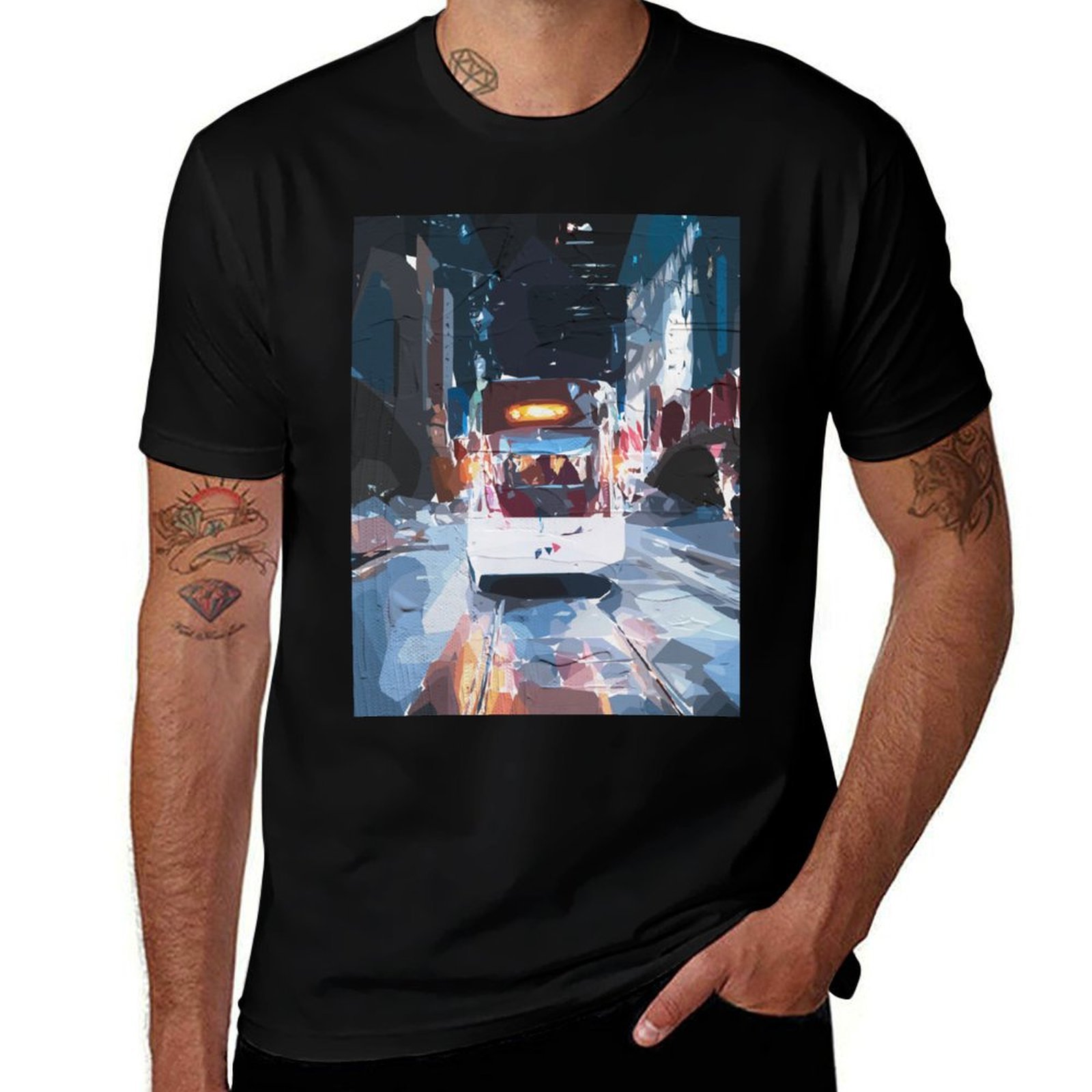 Mens Fashion Melbourne - Camiseta Melbourne Trams, camiseta informal de