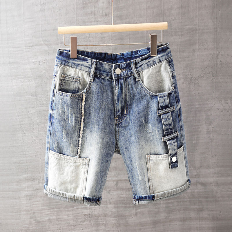 Men'S Fashion Korea - Pantalones vaqueros cortos para hombre con