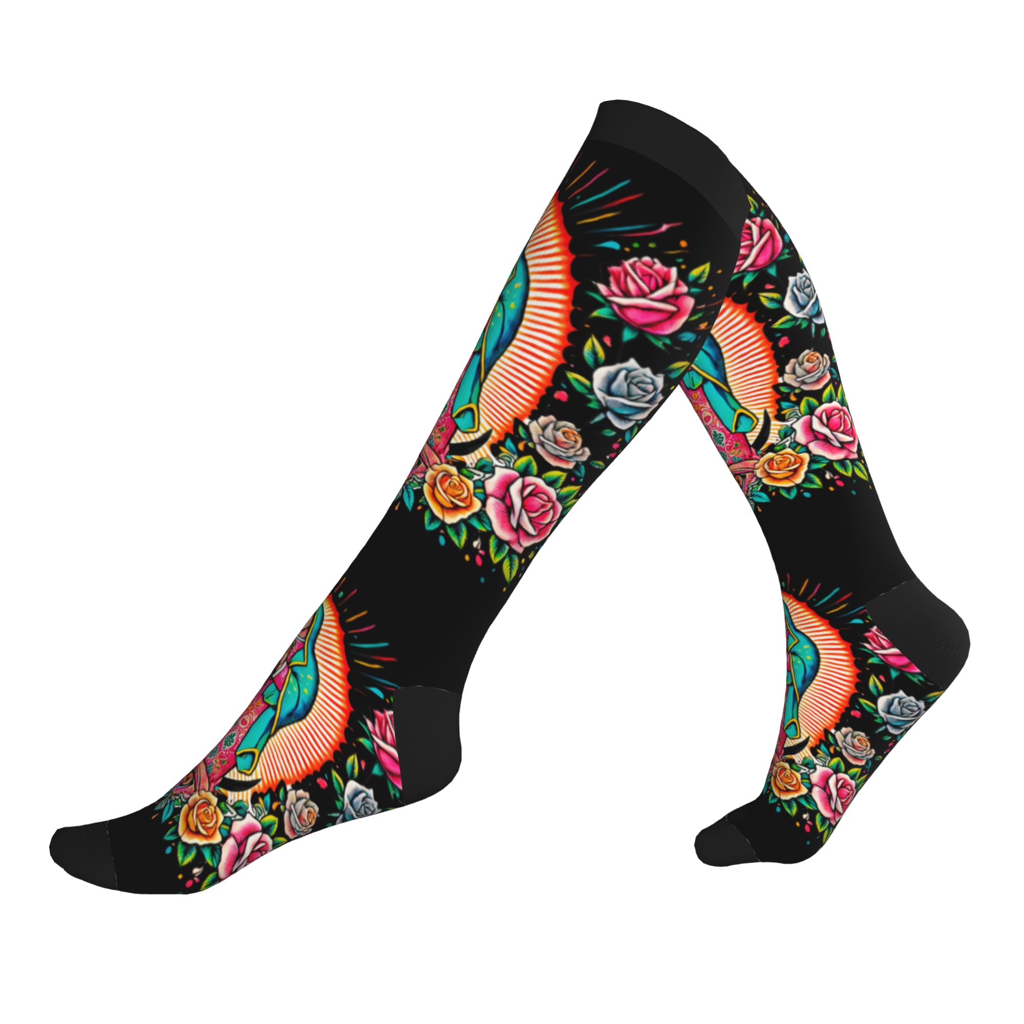 Mens Fashion Mexico - Calcetines de compresión deportivos con diseño