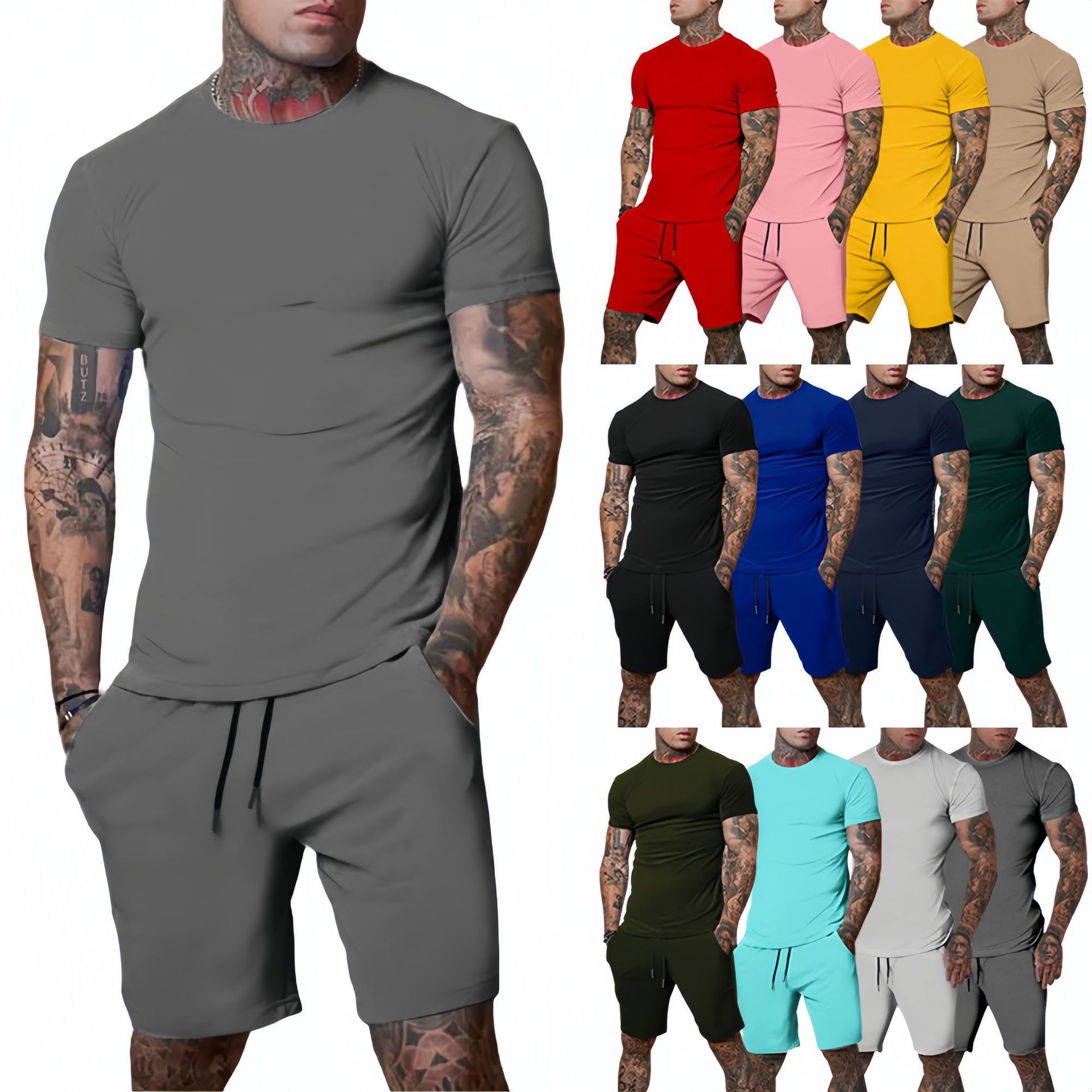 Mens Fashion Workwear - Conjunto Deportivo de Verano para Hombre,