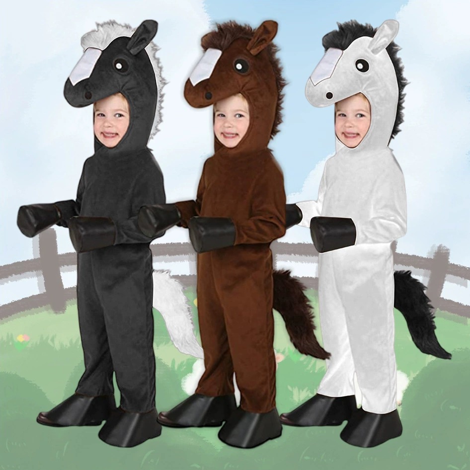 Mens Fashion Jumpsuit - Máscara de Caballo para Niños, Color