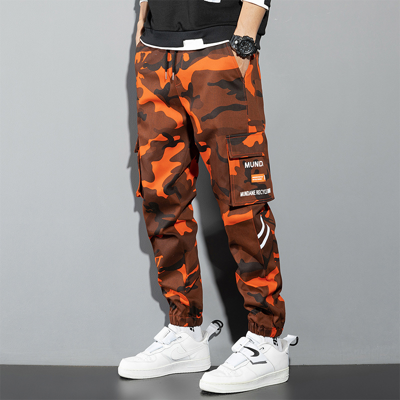 Chino Pants Men - Pantalones Cargo naranjas para hombre, Joggers