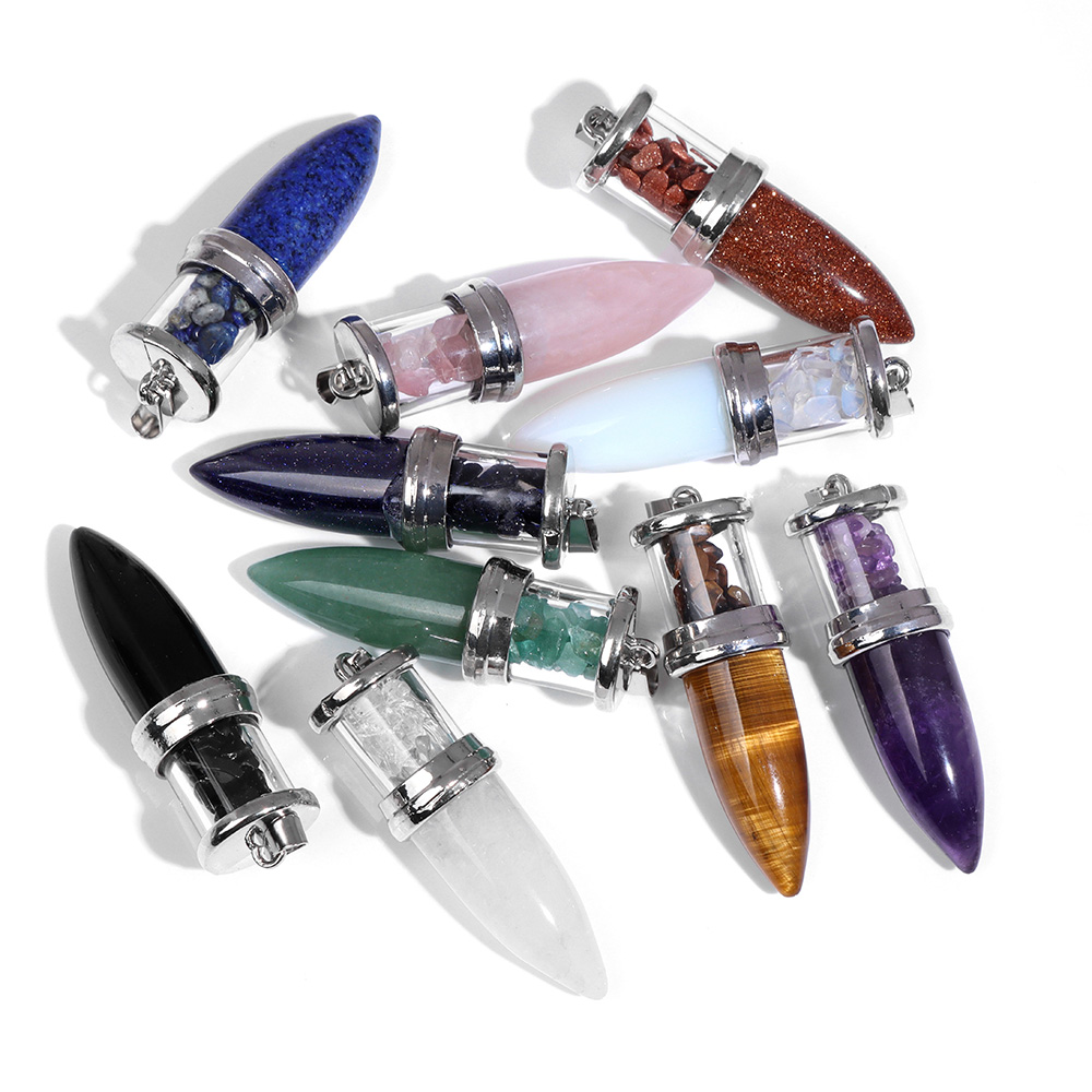 Men'S Fashion Necklaces - Colgante de piedra en forma de