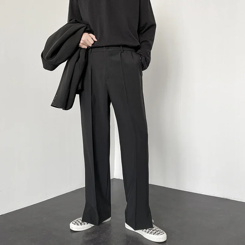 Men'S Fashion Khaki Pants - Pantalones de Traje Holgados Rectos para