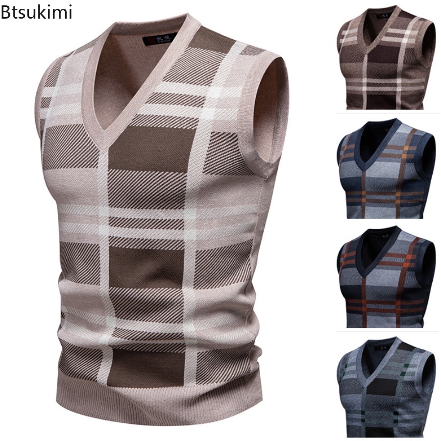 Men'S Fashion V Neck Sweater - Nuevo Chaleco de Punto para Hombre