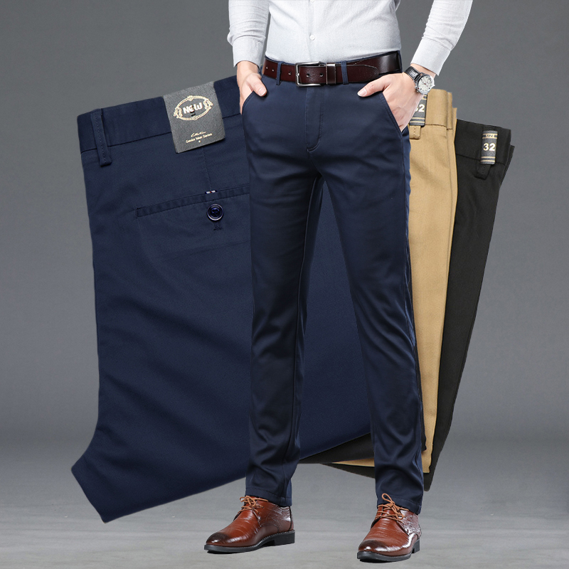 Pantalones de traje ajustados  - Men'S Fashion Khaki Pants reseña y precio