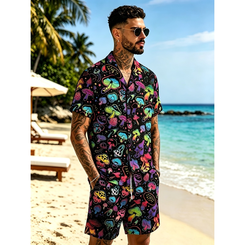 Traje con estampado de hongos  - Mens Fashion Suits reseña y precio