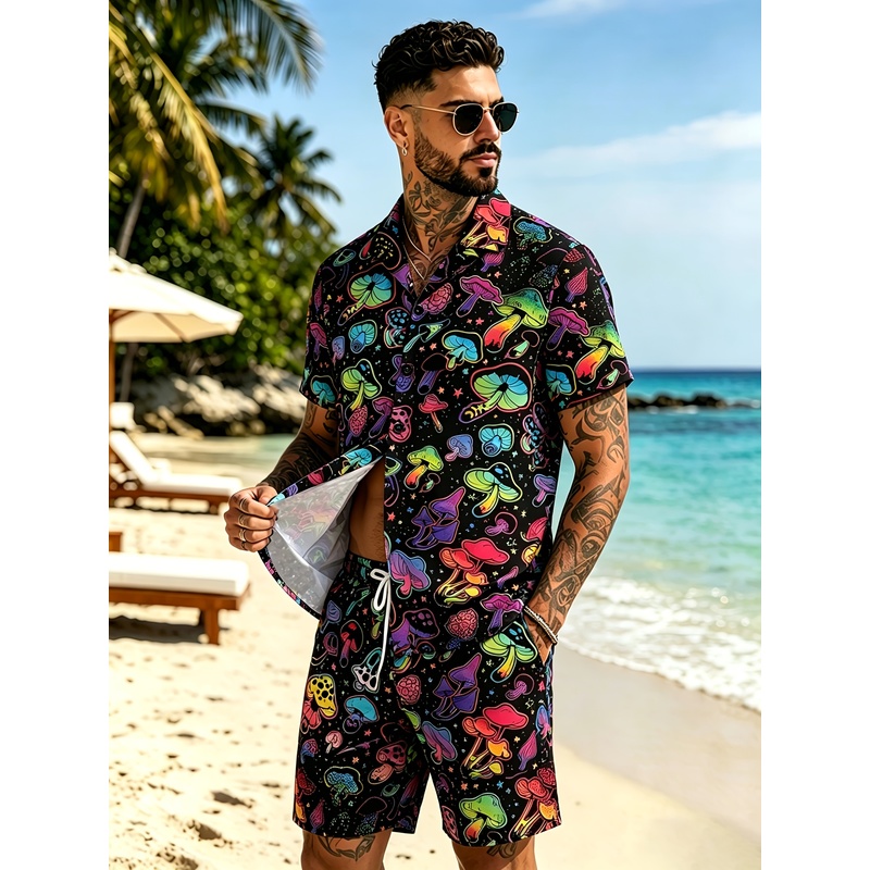 Traje con estampado de hongos  - Mens Fashion Suits reseña y precio