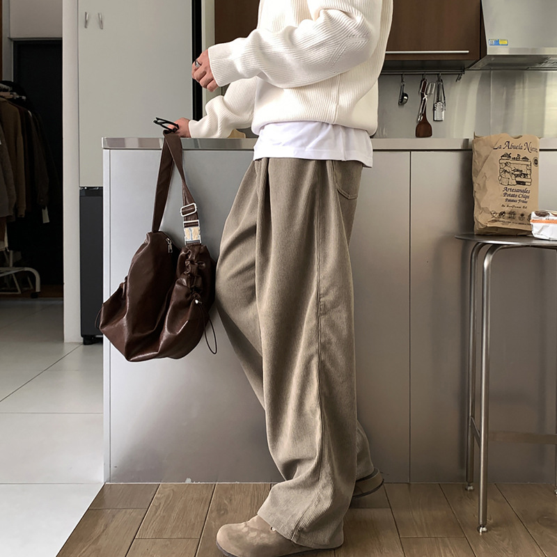 Pantalones de pana rectos de p - Men'S Fashion Khaki Pants reseña y precio