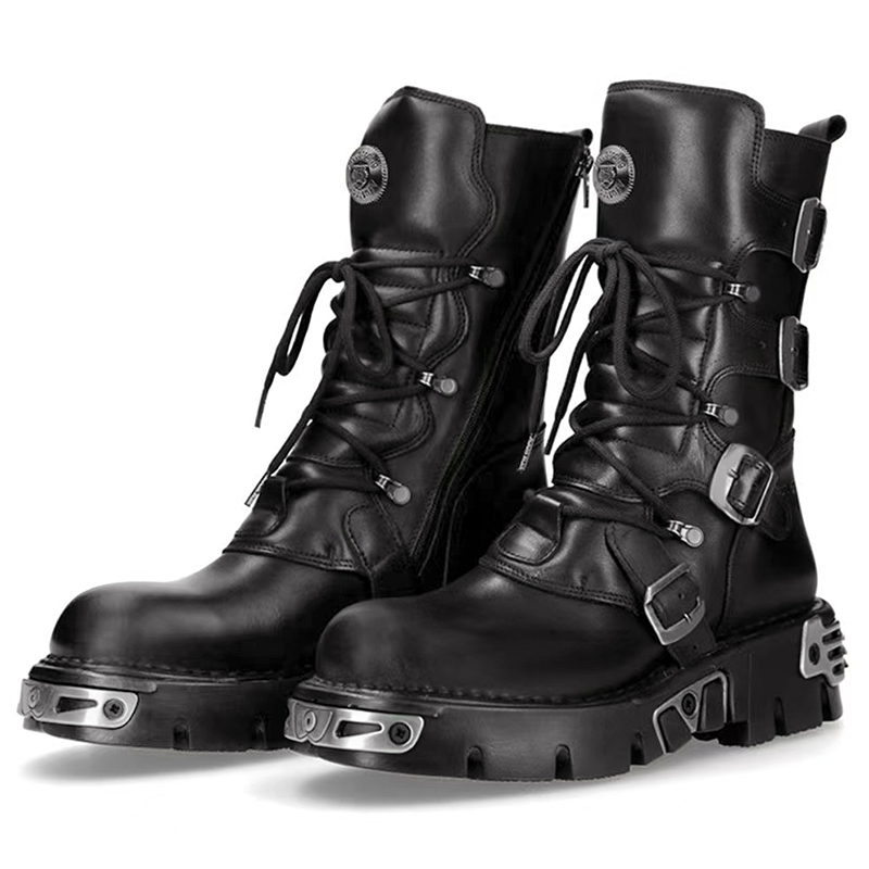 Botas altas de moto góticas pu - Men'S Fashion For 45 Years Old reseña y precio