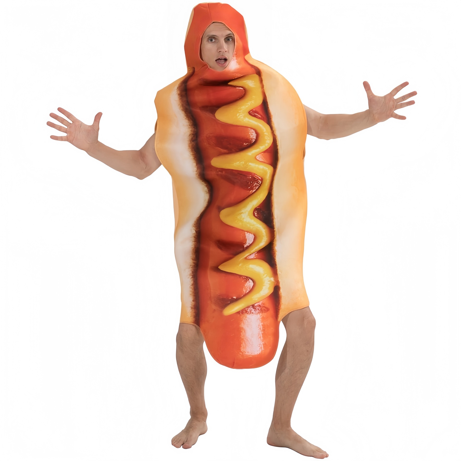 Divertido Disfraz de Hot Dog c - Mens Fashion Jumpsuit reseña y precio