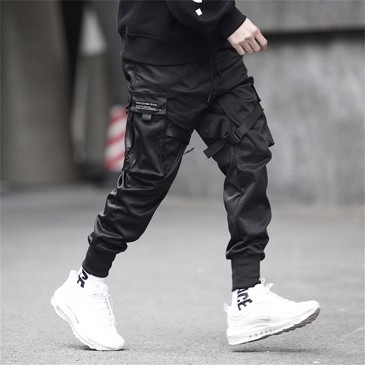 Pantalones Cargo negros de Hip - Men'S Fashion Korea reseña y precio