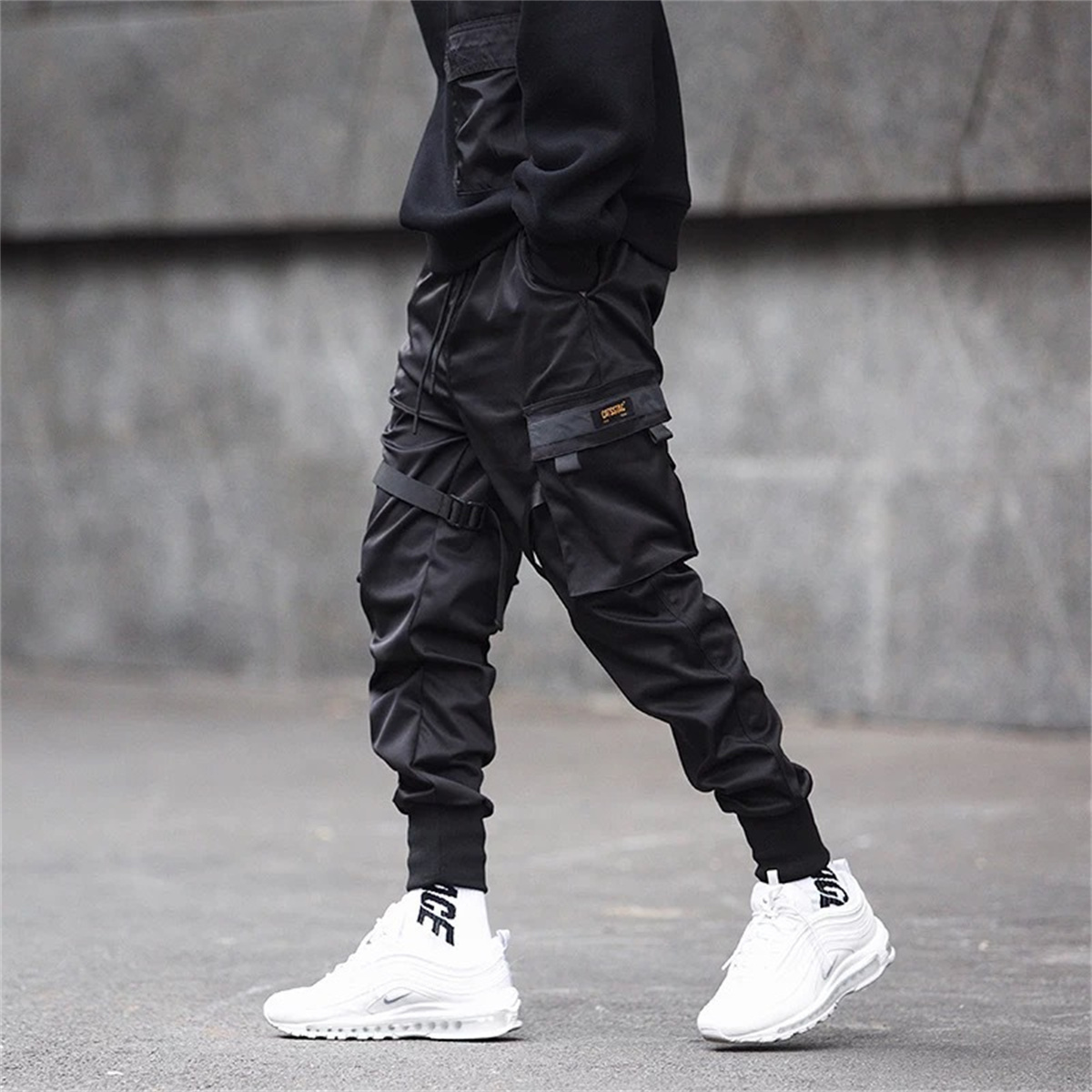 Pantalones Cargo negros de Hip - Men'S Fashion Korea reseña y precio