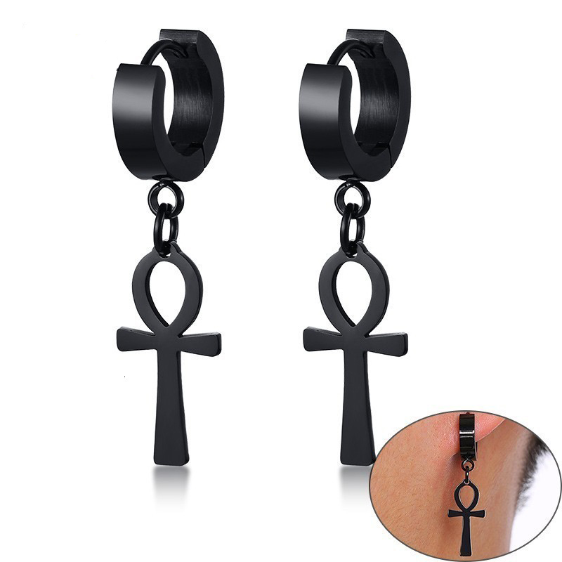 WKOUD-pendientes de acero inox - Men Fashion Egypt reseña y precio