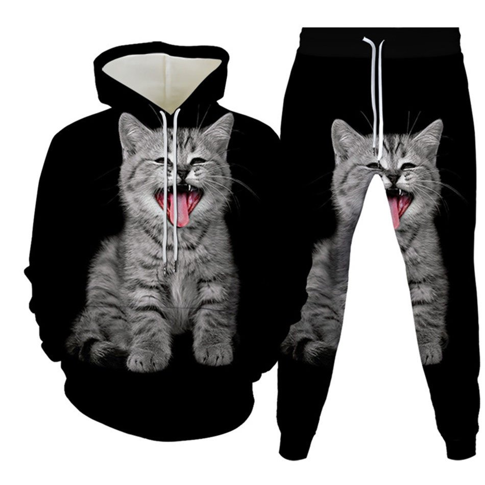 Otoño divertido Animal gato 3D - Mens Fashion Suits reseña y precio