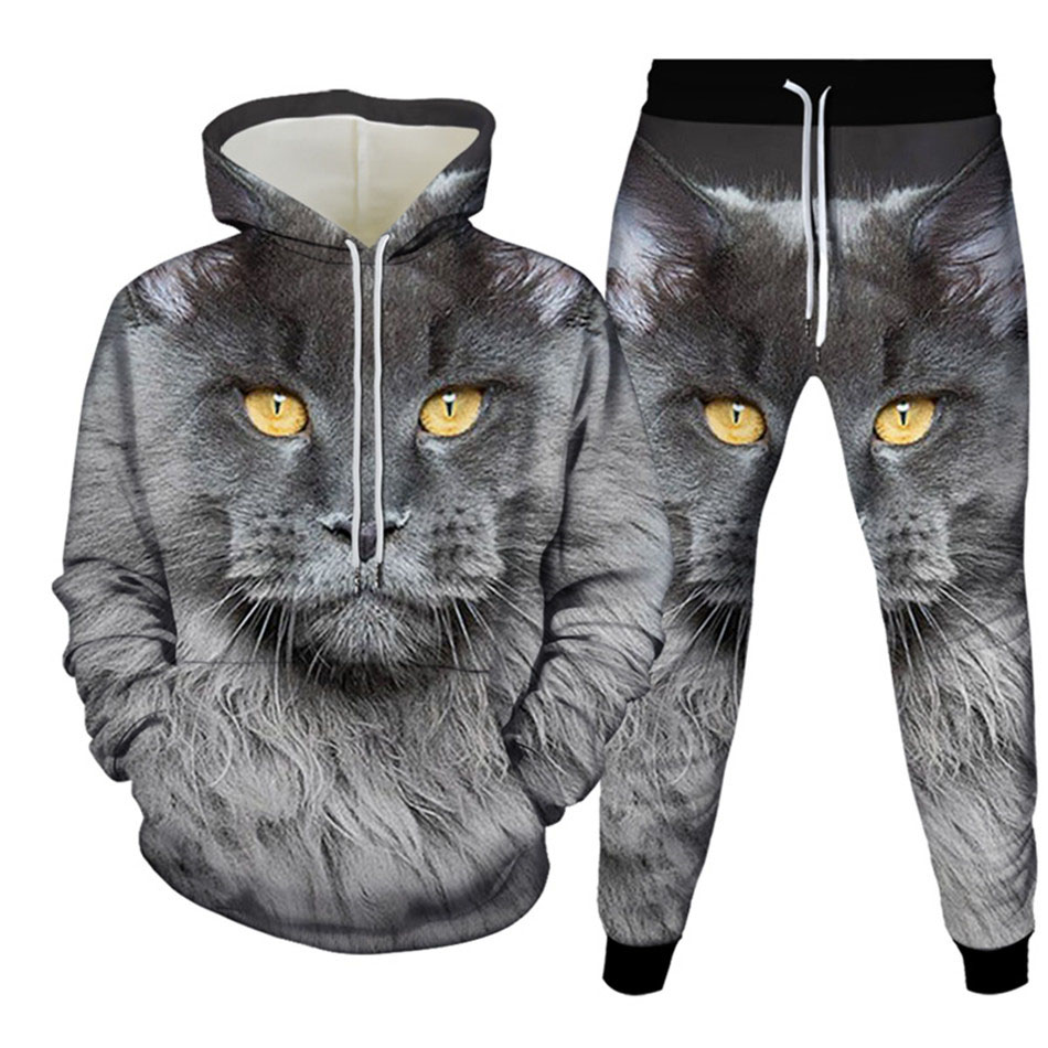 Otoño divertido Animal gato 3D - Mens Fashion Suits reseña y precio